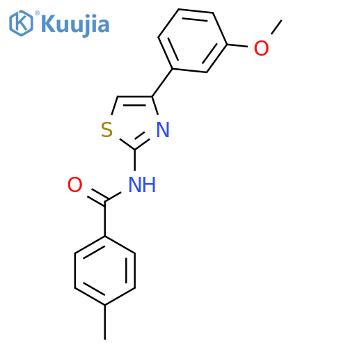 BENZAMIDE, N-[4-(3-METHOXYPHENYL)-2-THIAZOLYL]-4-METHYL- structure