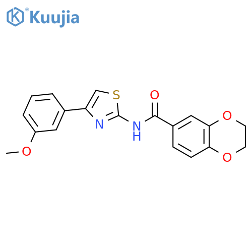N-4-(3-methoxyphenyl)-1,3-thiazol-2-yl-2,3-dihydro-1,4-benzodioxine-6-carboxamide structure