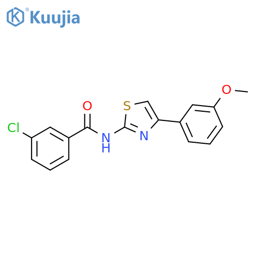 Benzamide, 3-chloro-N-[4-(3-methoxyphenyl)-2-thiazolyl]- structure
