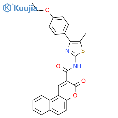 N-[4-(4-ethoxyphenyl)-5-methyl-1,3-thiazol-2-yl]-3-oxo-3H-benzo[f]chromene-2-carboxamide structure