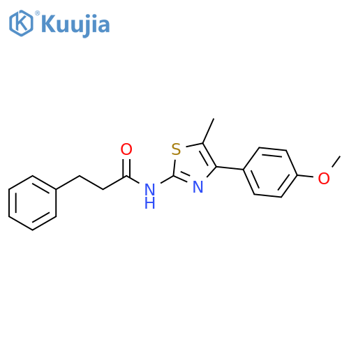 N-4-(4-methoxyphenyl)-5-methyl-1,3-thiazol-2-yl-3-phenylpropanamide structure