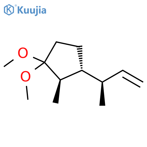 Cyclopentane, 1,1-dimethoxy-2-methyl-3-[(1R)-1-methyl-2-propenyl]-, (2R,3R)- (9CI) structure