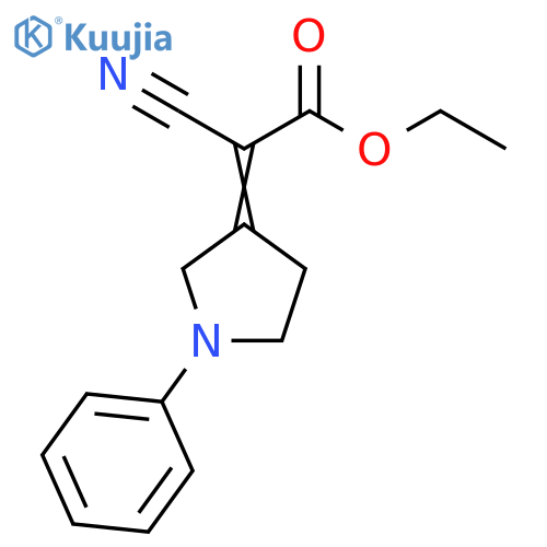 Acetic acid, cyano(1-phenyl-3-pyrrolidinylidene)-, ethyl ester structure