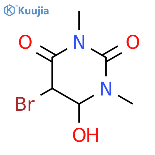 2,4(1H,3H)-PYRIMIDINEDIONE, 5-BROMODIHYDRO-6-HYDROXY-1,3-DIMETHYL- structure