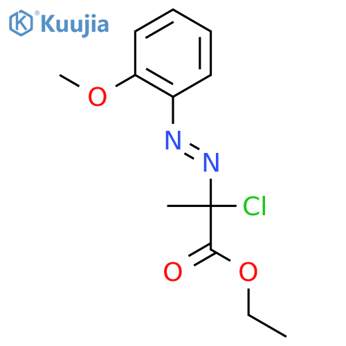 Propanoic acid, 2-chloro-2-[(2-methoxyphenyl)azo]-, ethyl ester structure
