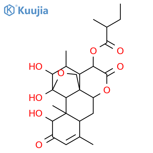 (1beta,11alpha,12alpha,15beta)-1,11,12-trihydroxy-2,16-dioxo-11,20-epoxypicras-3-en-15-yl 2-methylbutanoate structure