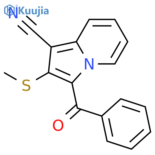 1-Indolizinecarbonitrile, 3-benzoyl-2-(methylthio)- structure