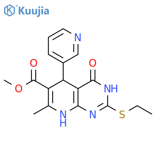 methyl 2-(ethylsulfanyl)-7-methyl-4-oxo-5-(pyridin-3-yl)-3H,4H,5H,8H-pyrido2,3-dpyrimidine-6-carboxylate structure