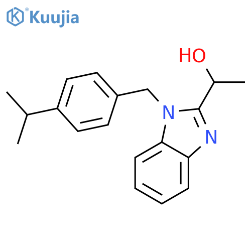 1-(1-{4-(propan-2-yl)phenylmethyl}-1H-1,3-benzodiazol-2-yl)ethan-1-ol structure