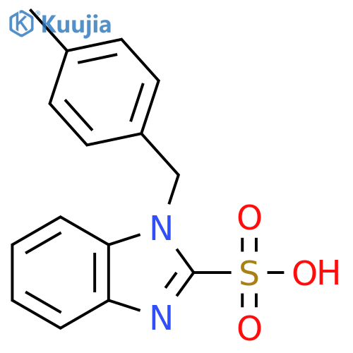 1-(4-methylphenyl)methyl-1H-1,3-benzodiazole-2-sulfonic acid structure