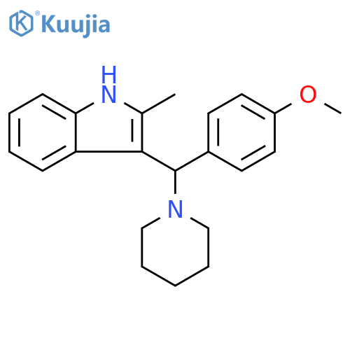 3-(4-methoxyphenyl)(piperidin-1-yl)methyl-2-methyl-1H-indole structure