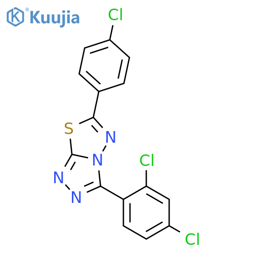 <br>6-(4-chlorophenyl)-3-(2,4-dichlorophenyl)-[1,2,4]triazolo[3,4-b][1,3,4]thia diazole structure