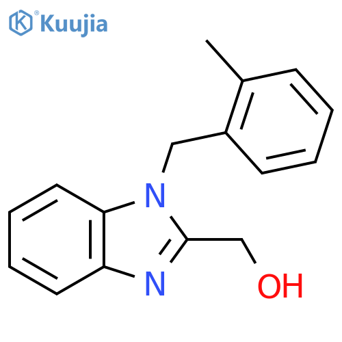 {1-(2-methylphenyl)methyl-1H-1,3-benzodiazol-2-yl}methanol structure