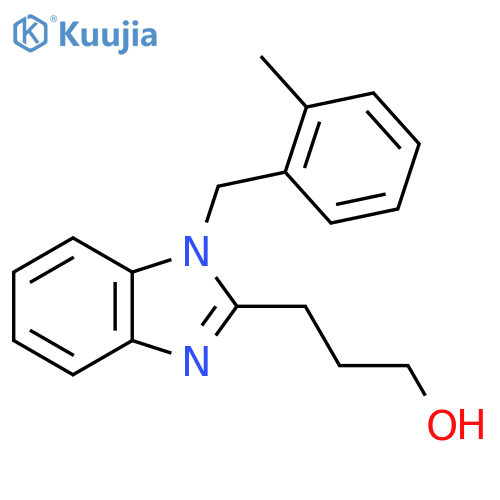 3-{1-[(2-methylphenyl)methyl]-1H-1,3-benzodiazol-2-yl}propan-1-ol structure