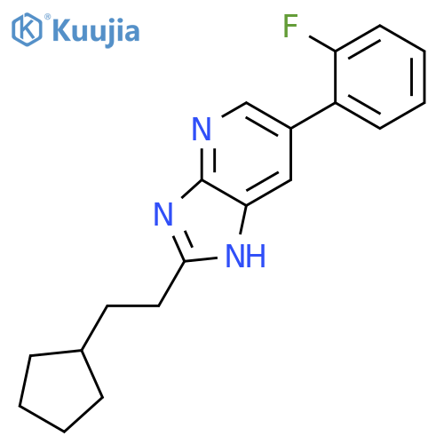 1H-IMIDAZO[4,5-B]PYRIDINE, 2-(2-CYCLOPENTYLETHYL)-6-(2-FLUOROPHENYL)- structure