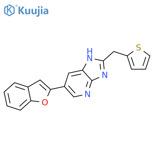 1H-IMIDAZO[4,5-B]PYRIDINE, 6-(2-BENZOFURANYL)-2-(2-THIENYLMETHYL)- structure