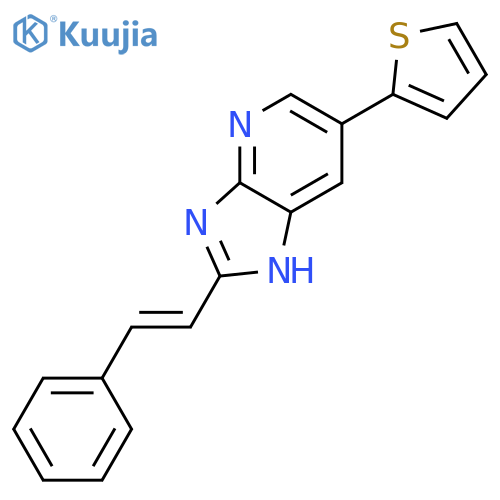 1H-IMIDAZO[4,5-B]PYRIDINE, 2-[(1E)-2-PHENYLETHENYL]-6-(2-THIENYL)- structure