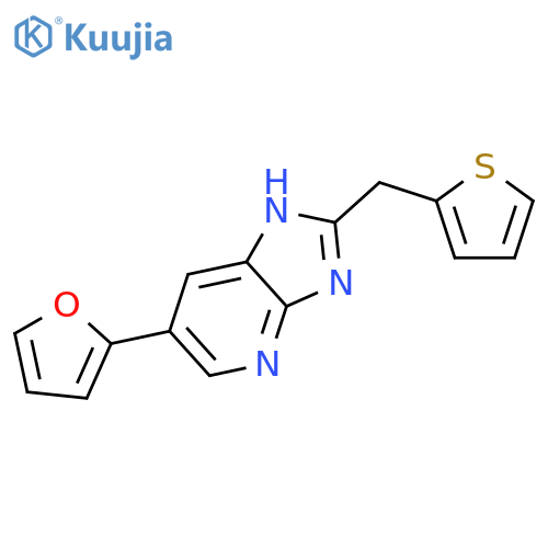 1H-Imidazo[4,5-b]pyridine, 6-(2-furanyl)-2-(2-thienylmethyl)- structure