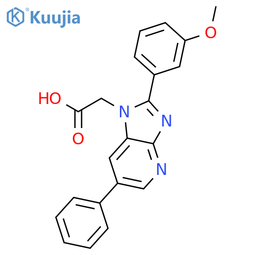 1H-IMIDAZO[4,5-B]PYRIDINE-1-ACETIC ACID, 2-(3-METHOXYPHENYL)-6-PHENYL- structure