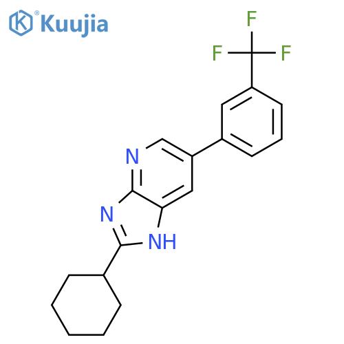 1H-Imidazo[4,5-b]pyridine, 2-cyclohexyl-6-[3-(trifluoromethyl)phenyl]- structure