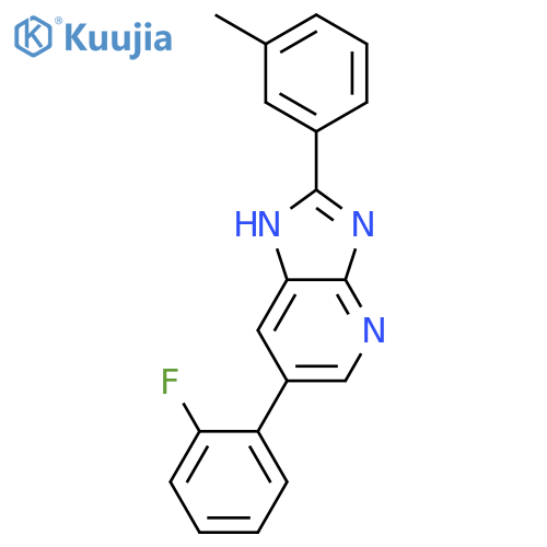 1H-IMIDAZO[4,5-B]PYRIDINE, 6-(2-FLUOROPHENYL)-2-(3-METHYLPHENYL)- structure