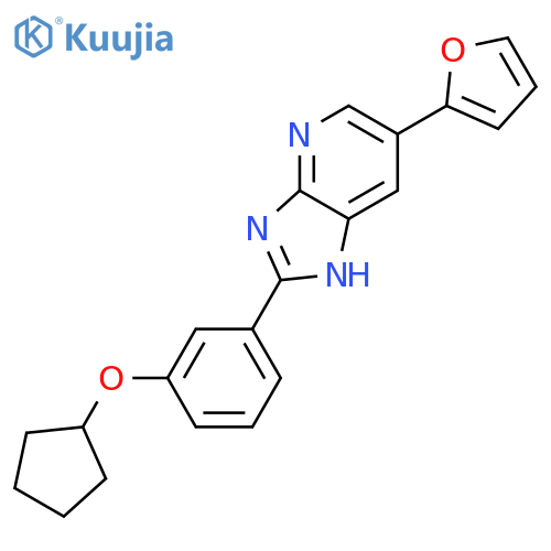 1H-Imidazo[4,5-b]pyridine, 2-[3-(cyclopentyloxy)phenyl]-6-(2-furanyl)- structure