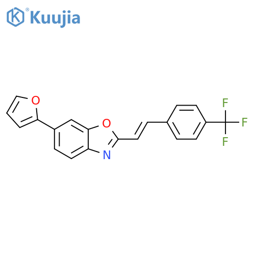 Benzoxazole, 6-(2-furanyl)-2-[(1E)-2-[4-(trifluoromethyl)phenyl]ethenyl]- structure