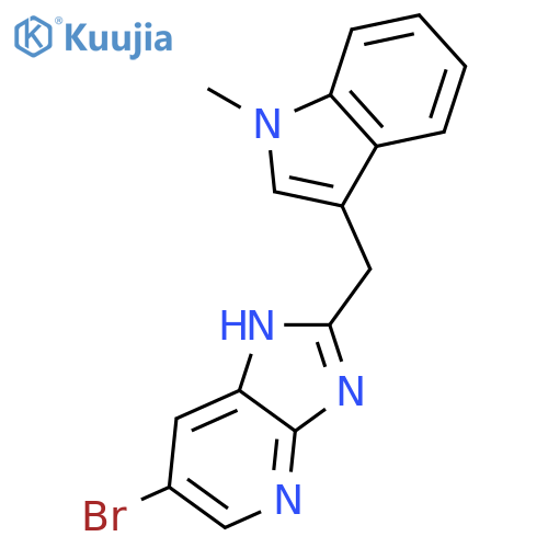 1H-Imidazo[4,5-b]pyridine, 6-bromo-2-[(1-methyl-1H-indol-3-yl)methyl]- structure