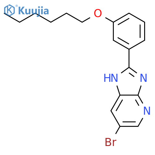 1H-Imidazo[4,5-b]pyridine, 6-bromo-2-[3-(hexyloxy)phenyl]- structure