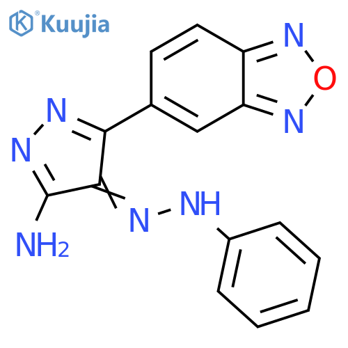 4H-Pyrazol-4-one, 3-amino-5-(2,1,3-benzoxadiazol-5-yl)-,phenylhydrazone structure