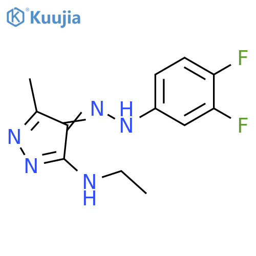 4H-Pyrazol-4-one, 3-(ethylamino)-5-methyl-,(3,4-difluorophenyl)hydrazone structure