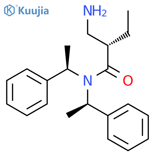 Butanamide, 2-(aminomethyl)-N,N-bis[(1R)-1-phenylethyl]-, (2S)- structure