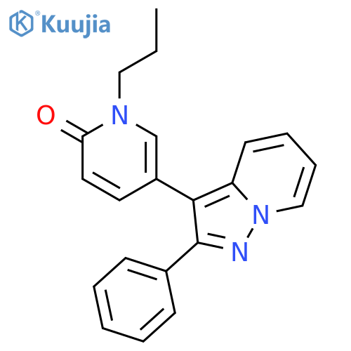 2(1H)-PYRIDINONE, 5-(2-PHENYLPYRAZOLO[1,5-A]PYRIDIN-3-YL)-1-PROPYL- structure