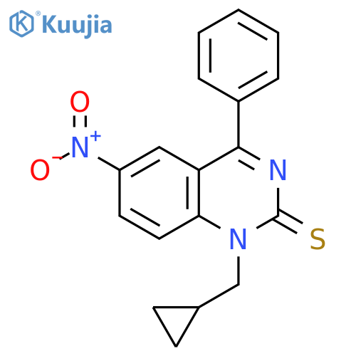 2(1H)-Quinazolinethione, 1-(cyclopropylmethyl)-6-nitro-4-phenyl- structure