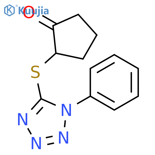 Cyclopentanone, 2-[(1-phenyl-1H-tetrazol-5-yl)thio]- structure