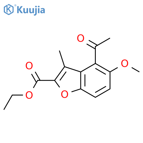 Ethyl 4-acetyl-5-methoxy-3-methyl-1-benzofuran-2-carboxylate structure