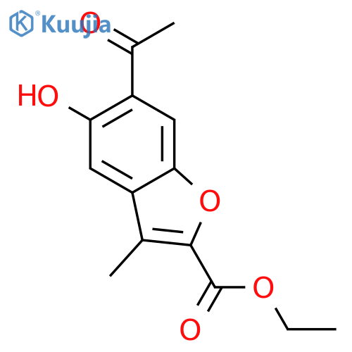 2-BENZOFURANCARBOXYLIC ACID, 6-ACETYL-5-HYDROXY-3-METHYL-, ETHYL ESTER structure