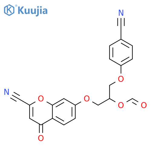 4H-1-Benzopyran-2-carbonitrile,7-[3-(4-cyanophenoxy)-2-(formyloxy)propoxy]-4-oxo- structure