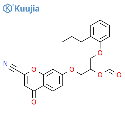 4H-1-Benzopyran-2-carbonitrile,7-[2-(formyloxy)-3-(2-propylphenoxy)propoxy]-4-oxo- structure