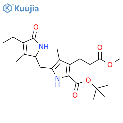 1H-Pyrrole-3-propanoic acid,2-[(1,1-dimethylethoxy)carbonyl]-5-[(4-ethyl-2,5-dihydro-3-methyl-5-oxo-1H-pyrrol-2-yl)methyl]-4-methyl-, methyl ester structure