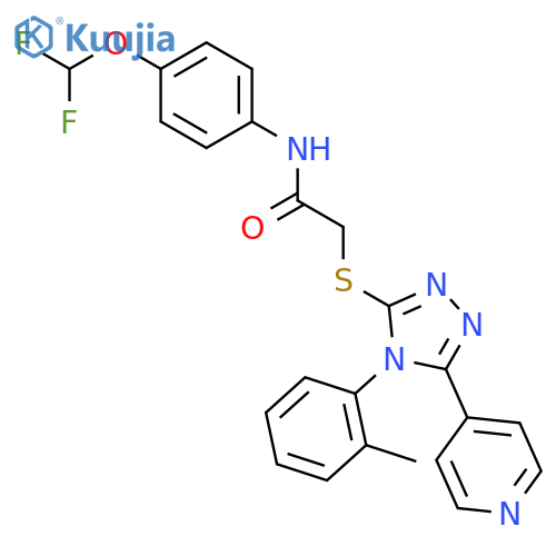 N-[4-(difluoromethoxy)phenyl]-2-{[4-(2-methylphenyl)-5-(pyridin-4-yl)-4H-1,2,4-triazol-3-yl]sulfanyl}acetamide structure