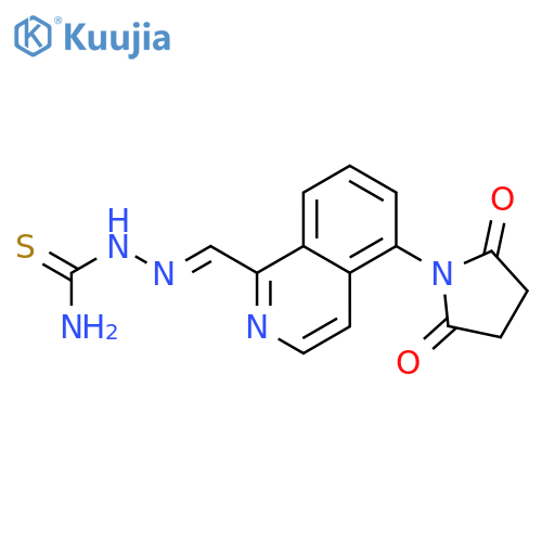 HYDRAZINECARBOTHIOAMIDE, 2-[[5-(2,5-DIOXO-1-PYRROLIDINYL)-1-ISOQUINOLINYL]METHYLENE]- structure