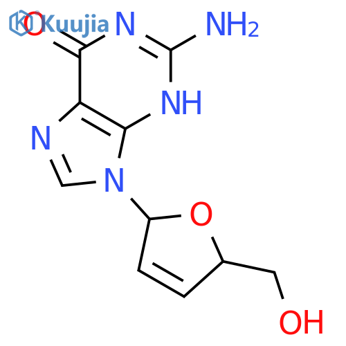 2-amino-9-[(2R,5S)-5-(hydroxymethyl)-2,5-dihydrofuran-2-yl]-3,9-dihydro-6H-purin-6-one structure
