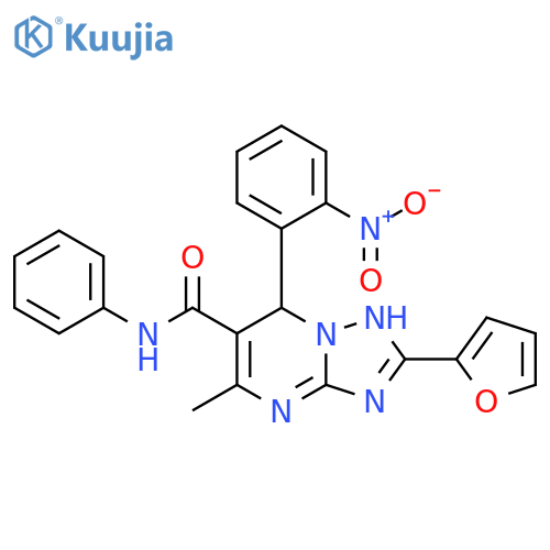 2-(furan-2-yl)-5-methyl-7-(2-nitrophenyl)-N-phenyl-4H,7H-1,2,4triazolo1,5-apyrimidine-6-carboxamide structure