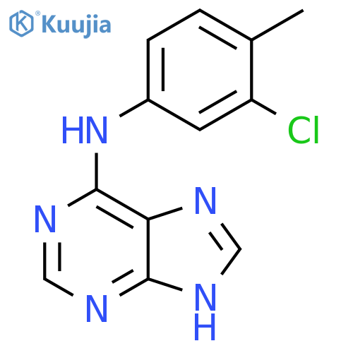 N-(3-chloro-4-methylphenyl)-9H-purin-6-amine structure