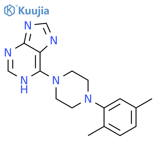 1H-PURINE, 6-[4-(2,5-DIMETHYLPHENYL)-1-PIPERAZINYL]- structure