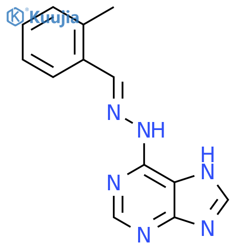 6-(E)-2-(2-methylphenyl)methylidenehydrazin-1-yl-9H-purine structure