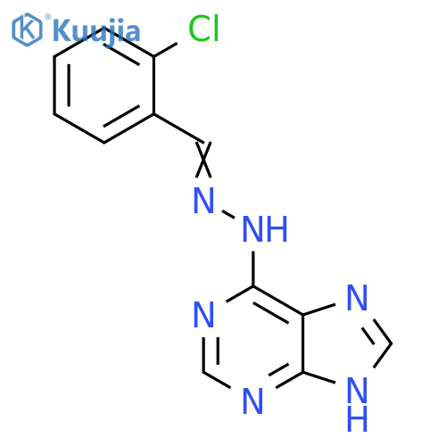 6-(E)-2-(2-chlorophenyl)methylidenehydrazin-1-yl-9H-purine structure