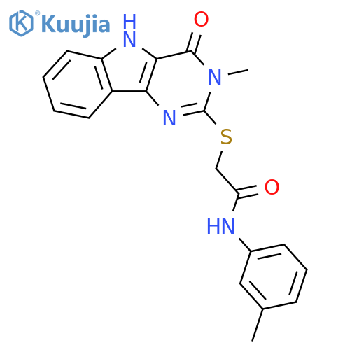 2-({3-methyl-4-oxo-3H,4H,5H-pyrimido5,4-bindol-2-yl}sulfanyl)-N-(3-methylphenyl)acetamide structure