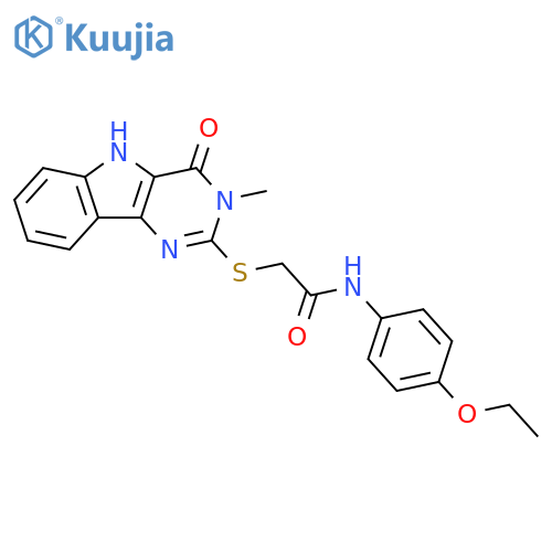 N-(4-ethoxyphenyl)-2-({3-methyl-4-oxo-3H,4H,5H-pyrimido5,4-bindol-2-yl}sulfanyl)acetamide structure